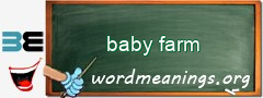 WordMeaning blackboard for baby farm